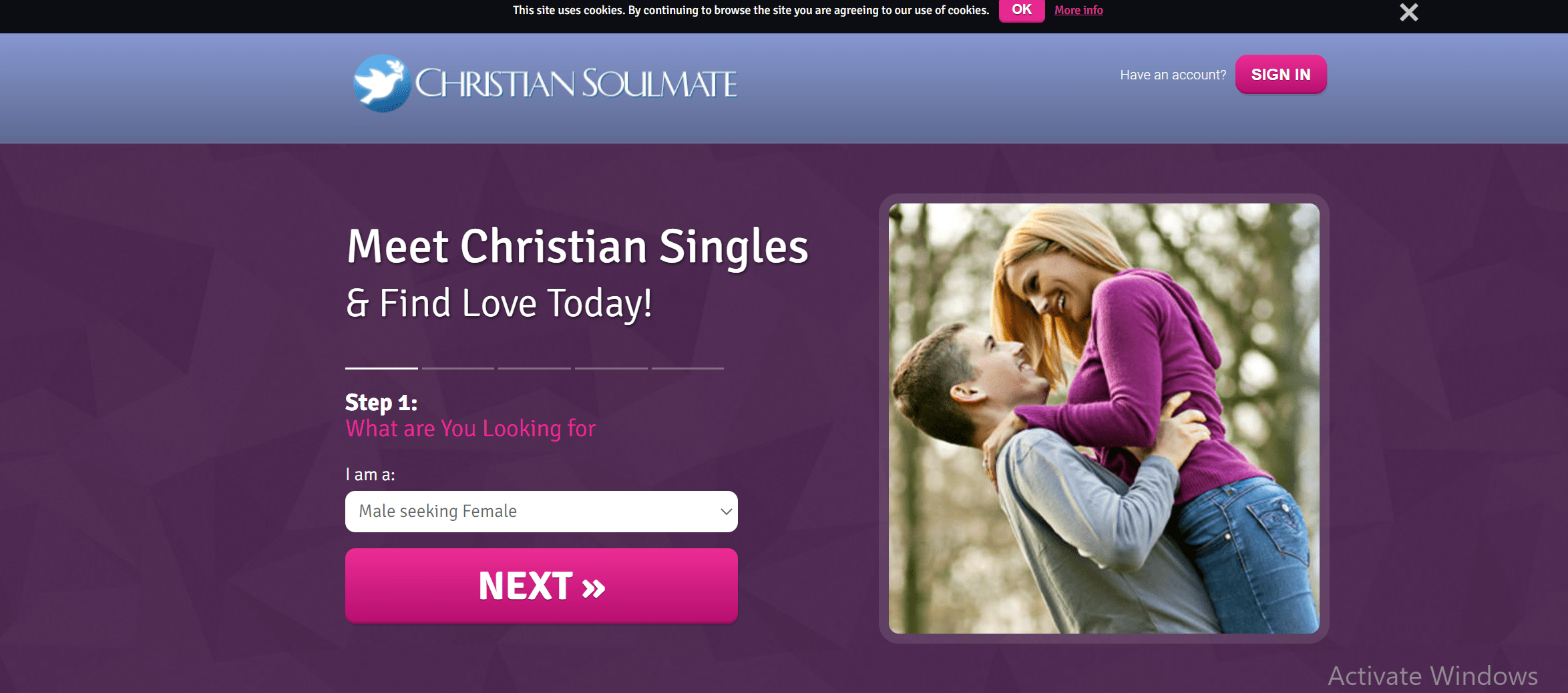 alt="An Example of Christian dating website"