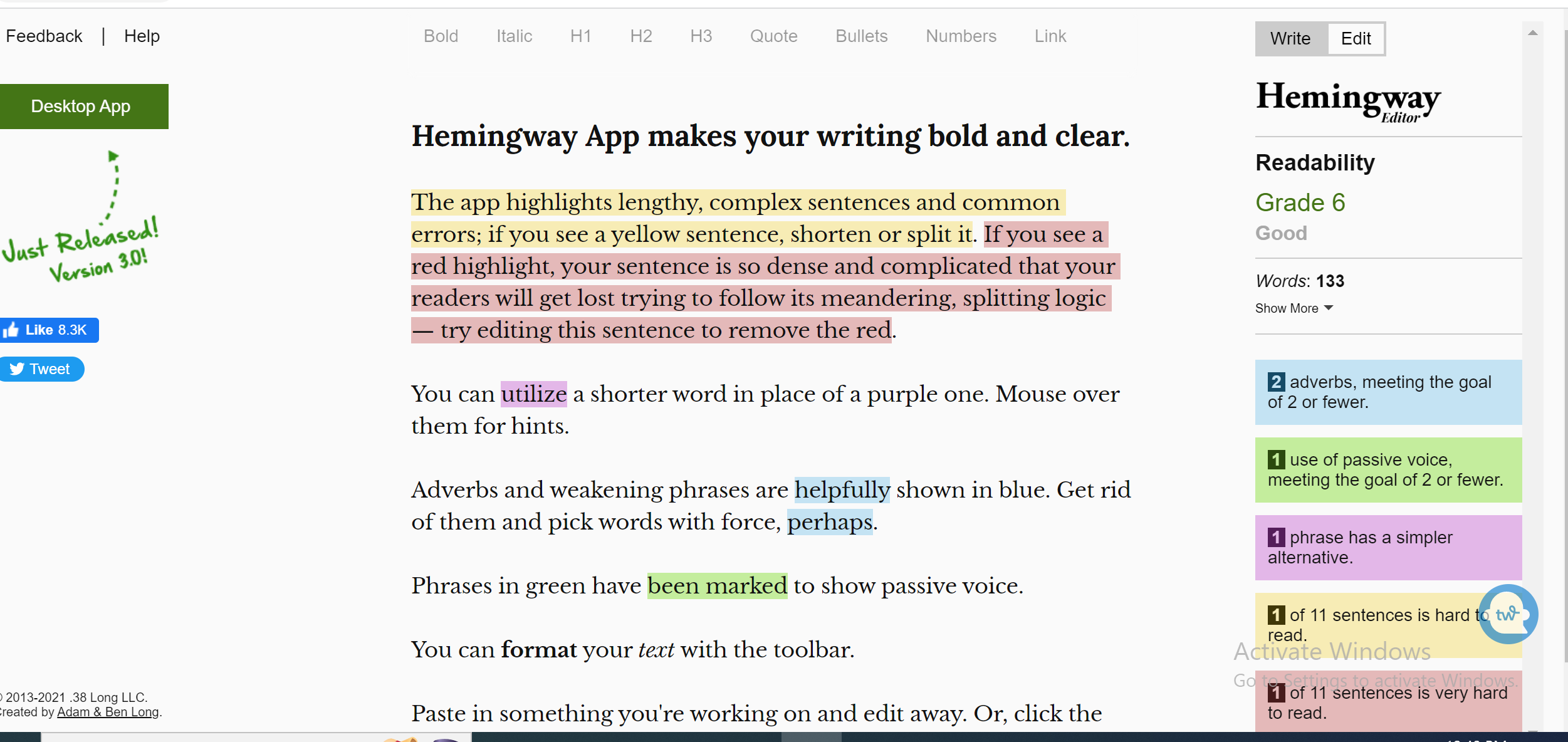 How to Use SEO in Content Writing (Step-by-Step Guide) 7 alt="How to use Hermingway App for SEO in Content Writing"