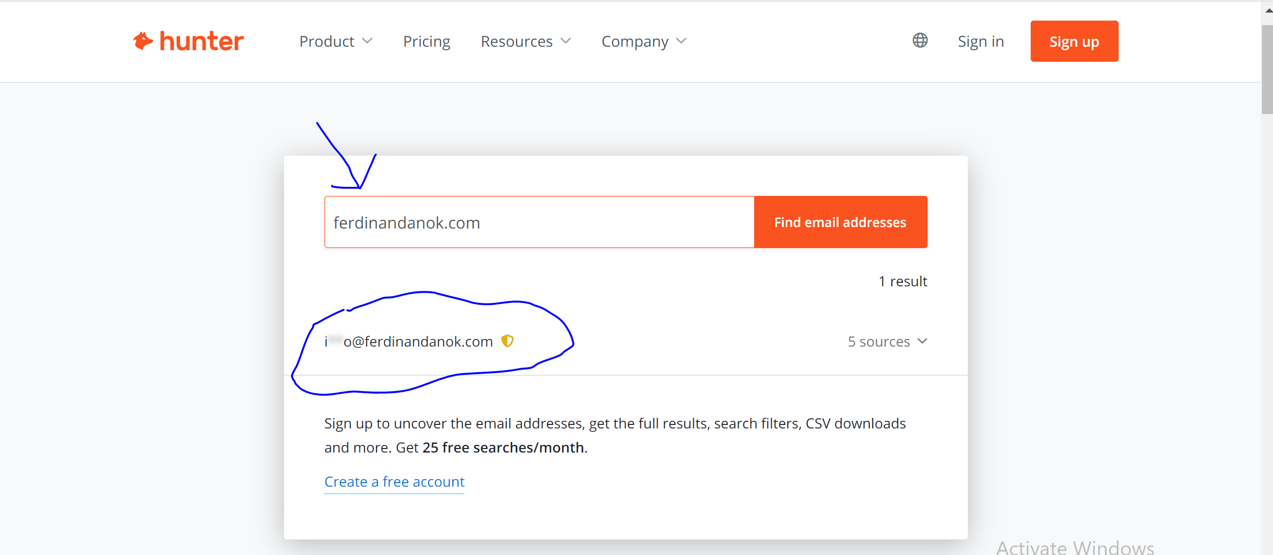 How to Write Sponsored Blog Posts and Get Paid 8 alt="steps to find blog post sponsors with Hunter.io"