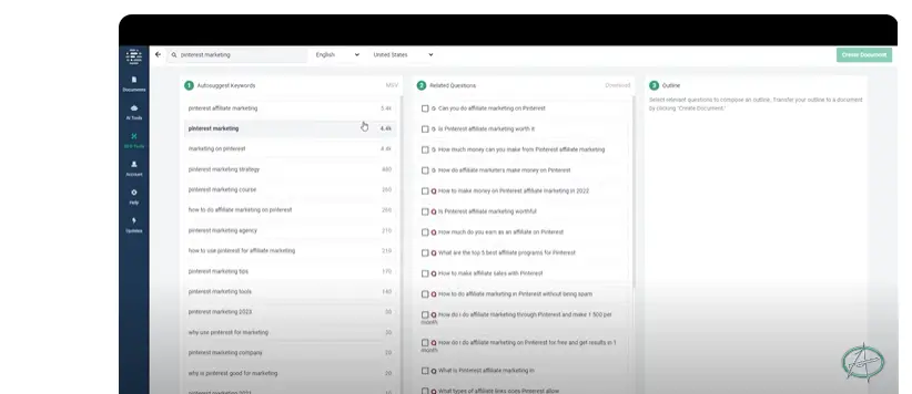 Frase.io: How to Write SEO Content with it 5 alt="Keyword research"