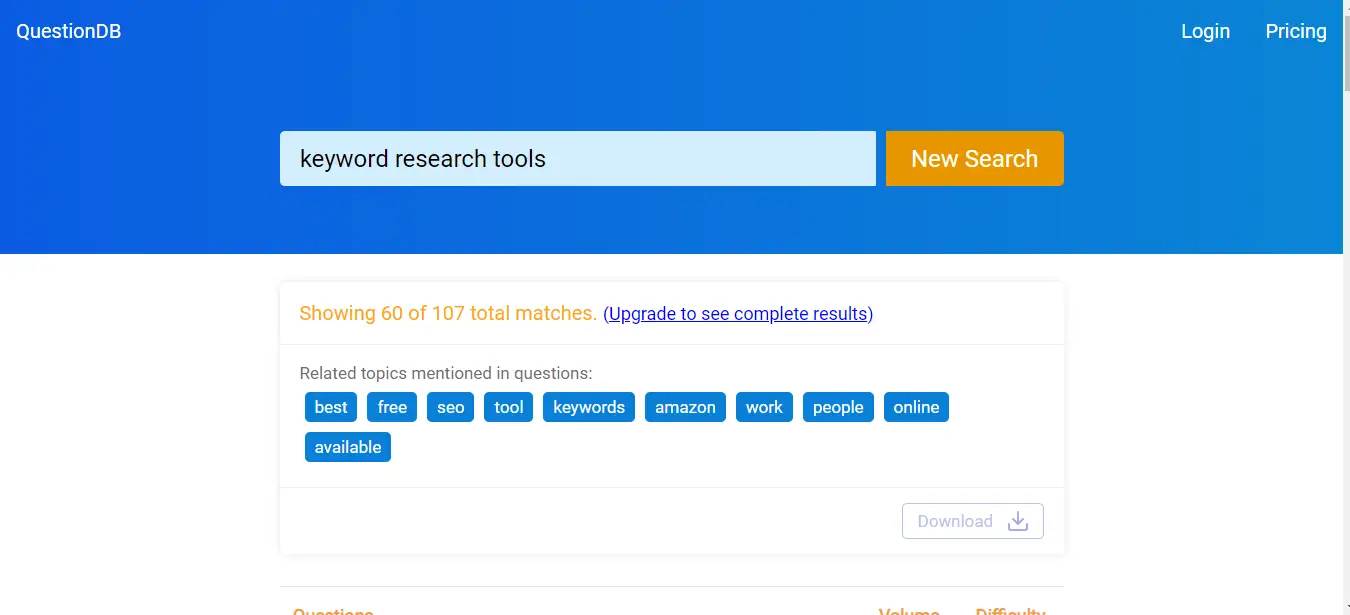 10 Best Free Keyword Research Tools. 10 alt="Question DB"