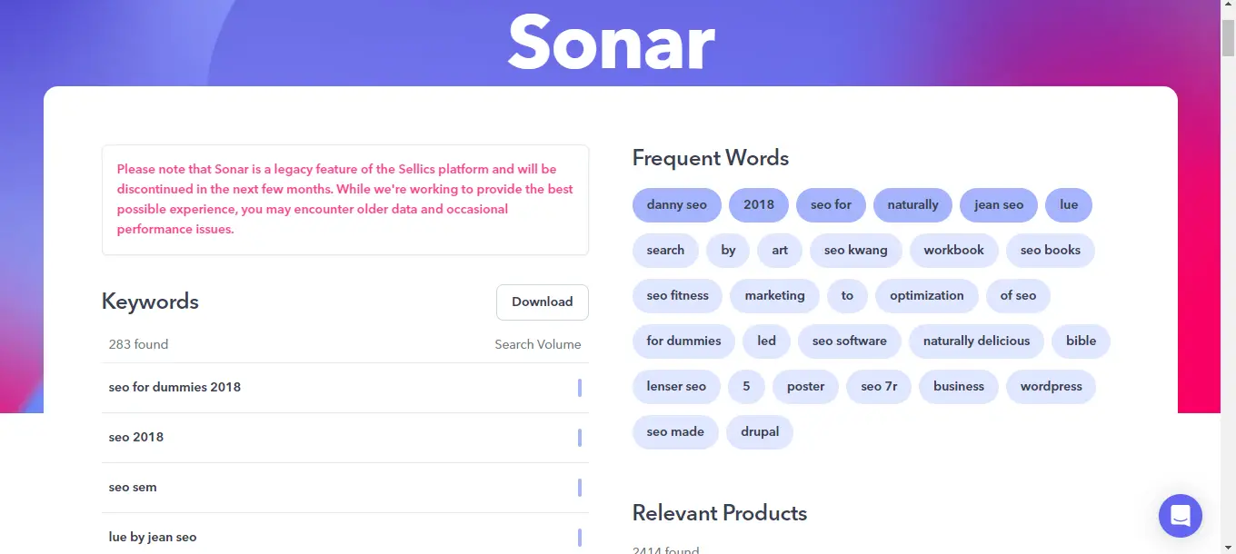 10 Best Free Keyword Research Tools. 9 alt="Search Result on Sonar"