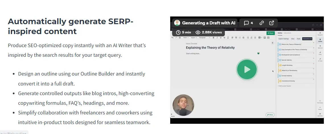 Frase.io: How to Write SEO Content with it 7 alt="write"